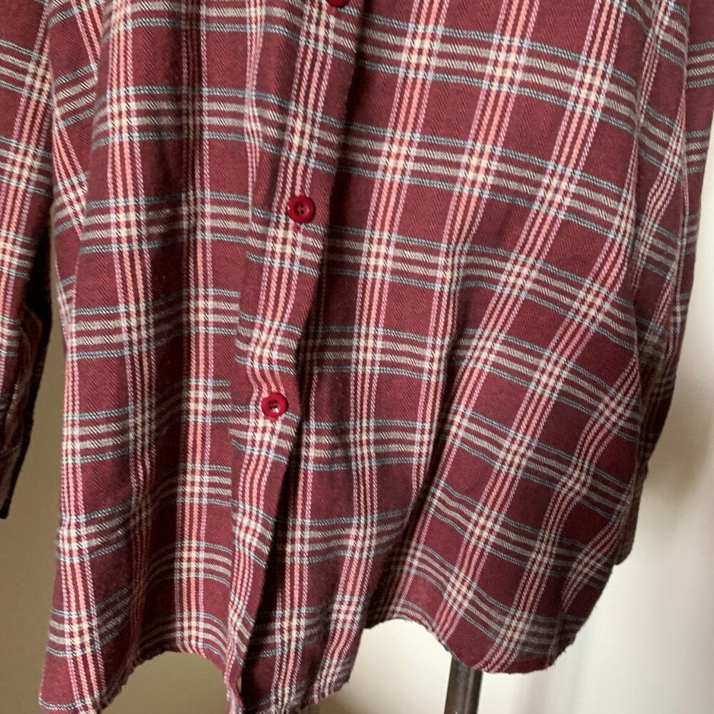 Prettylittlething Dark Red Checked Oversized Butt… - image 6